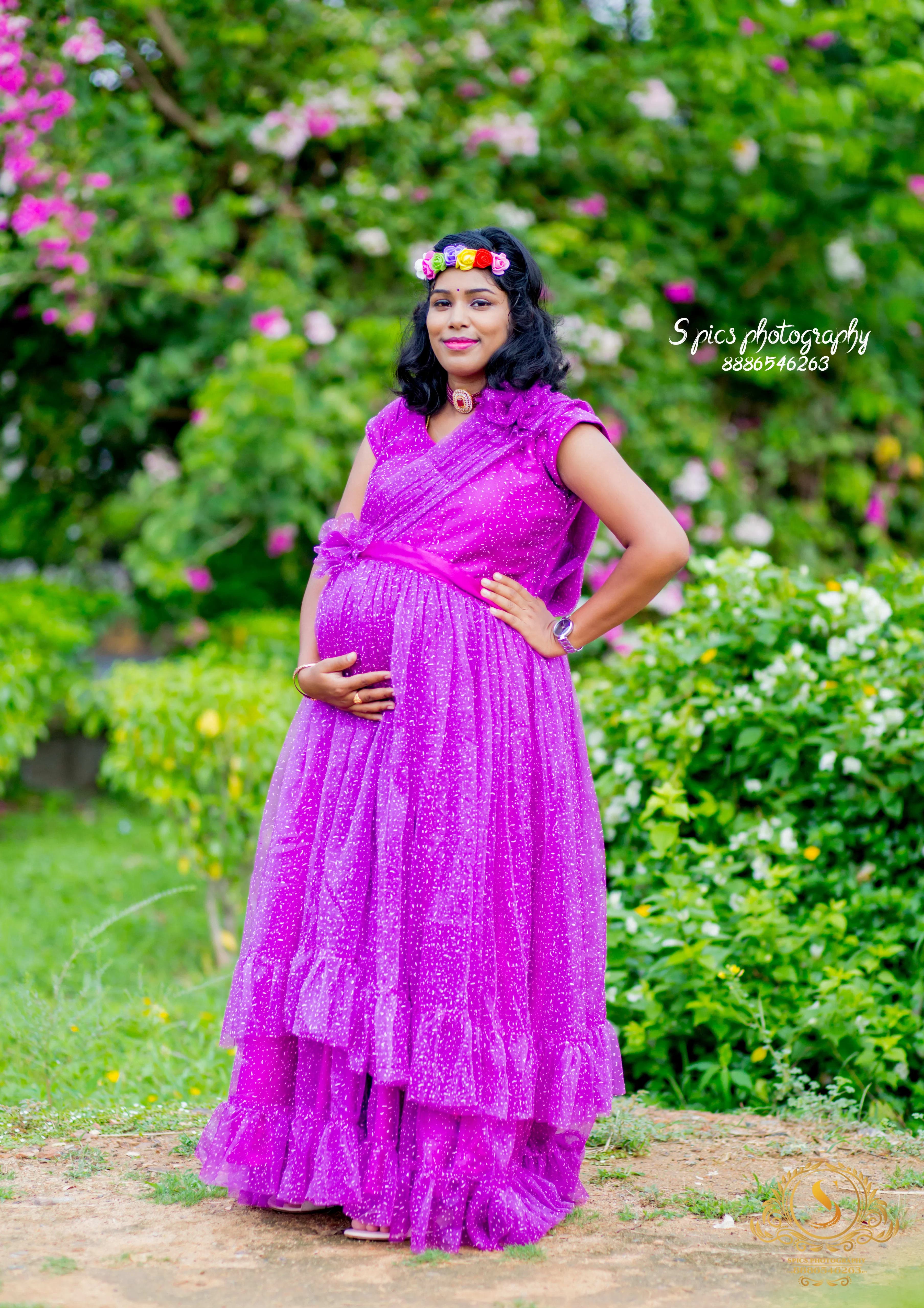 Expectant mother in golden hour maternity portrait