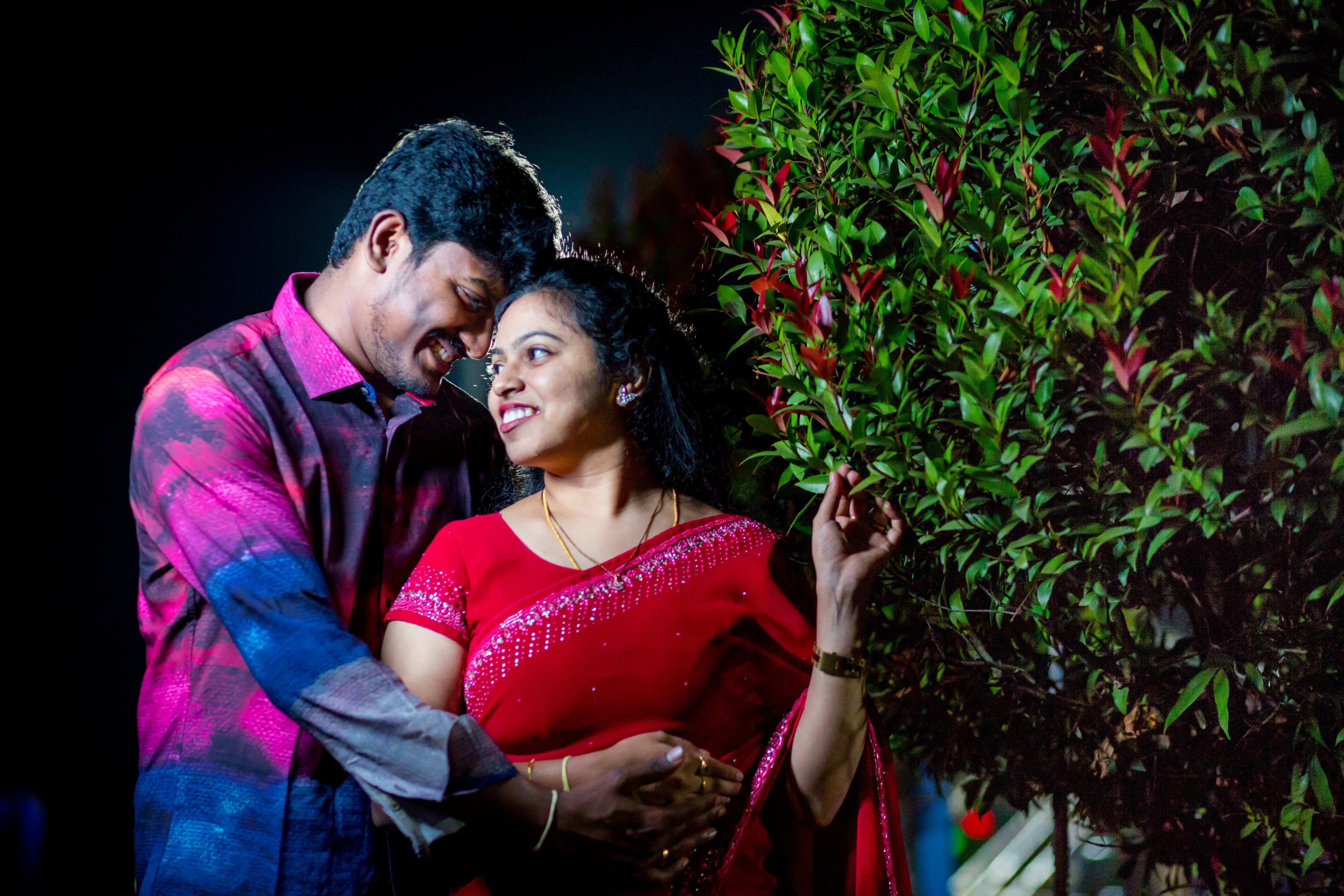 Post-wedding shoot with bride and groom in scenic landscape