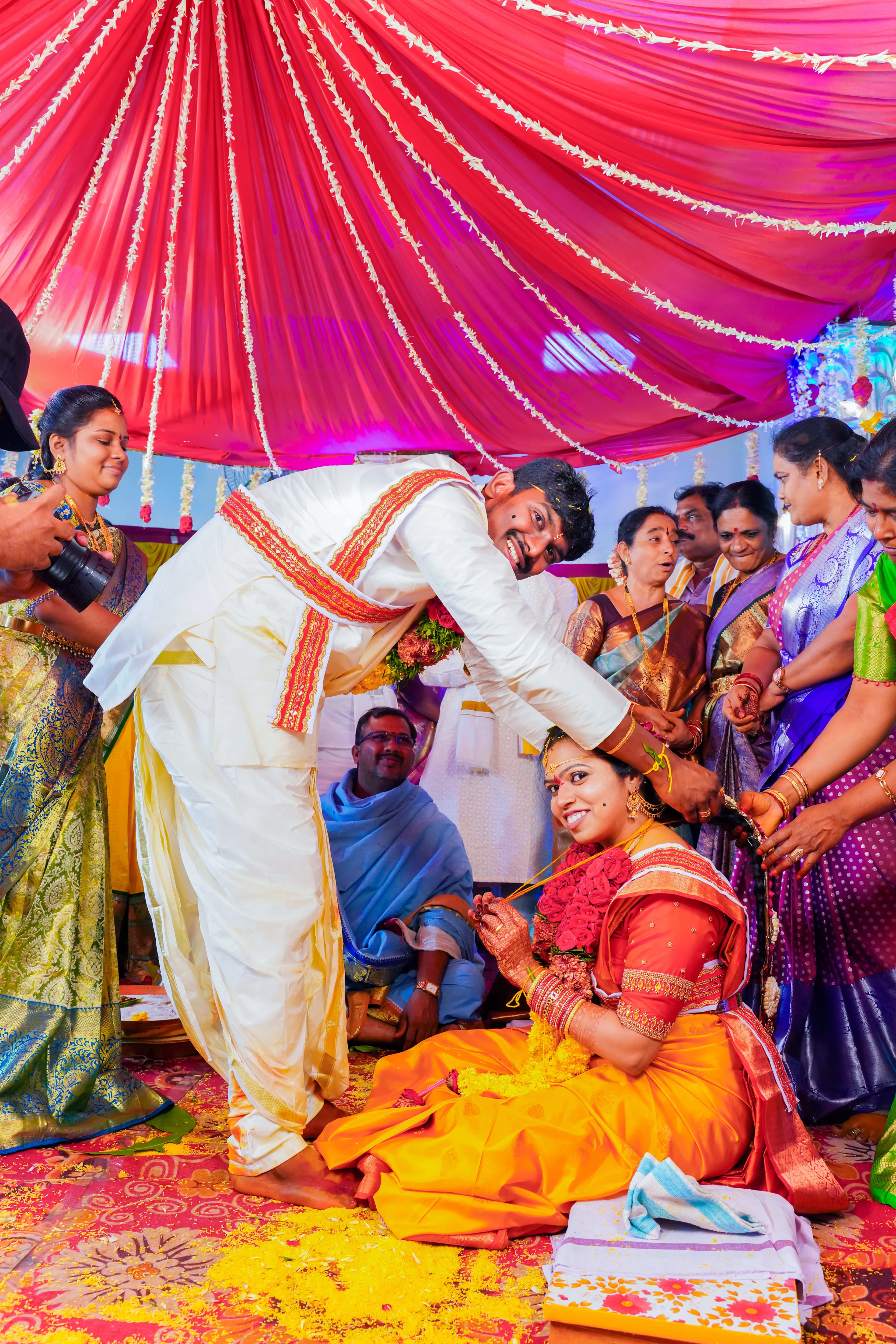 Wedding reception candid moment with family